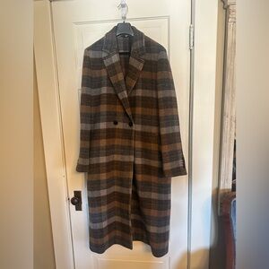 Billy Reid Ives Plaid Double-Breasted Wool Coat NWOT, originally $1498